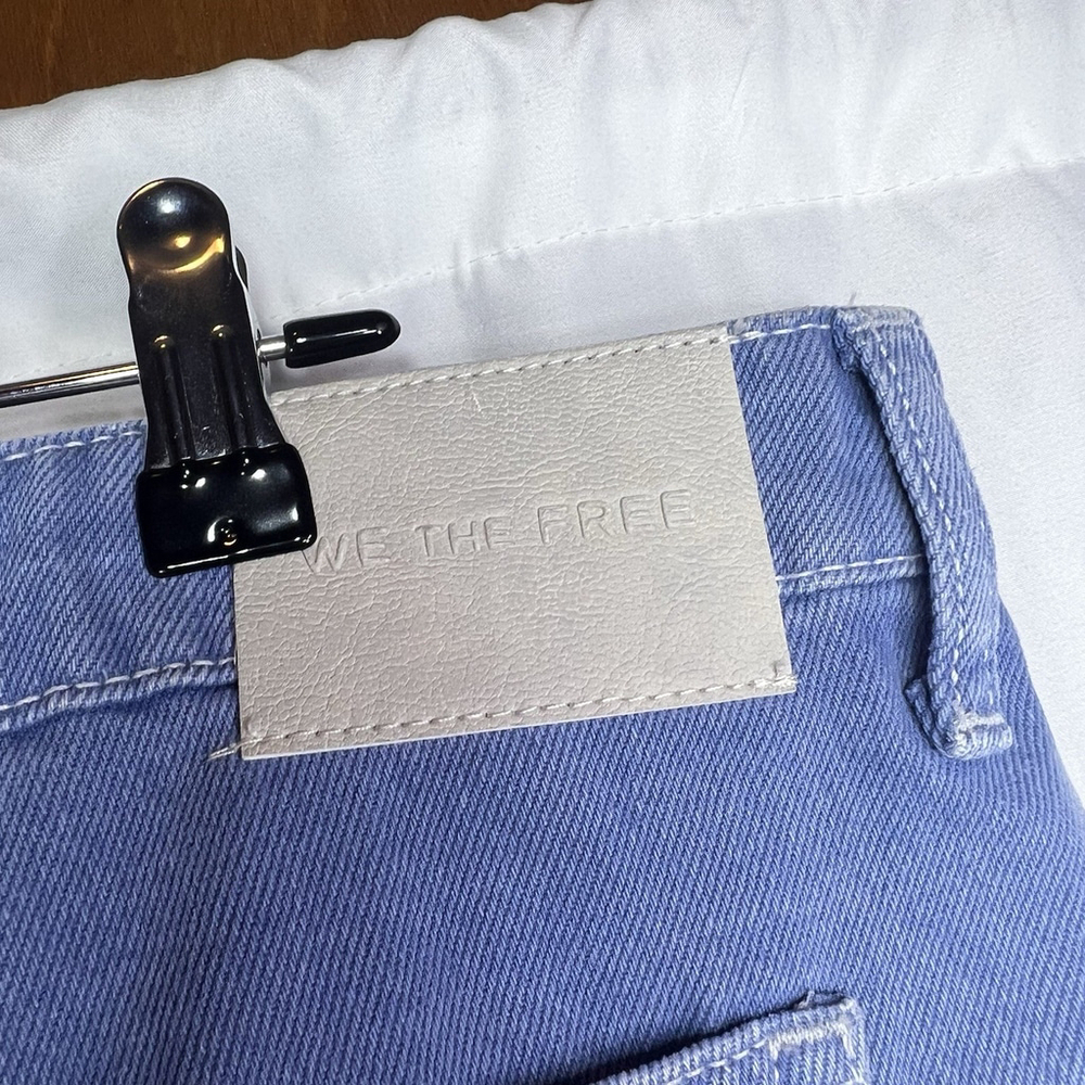 Free People We The Free Deep Trance Barrel Boyfriend Jean 33 Blue Baggy Casual - Picture 12 of 13
